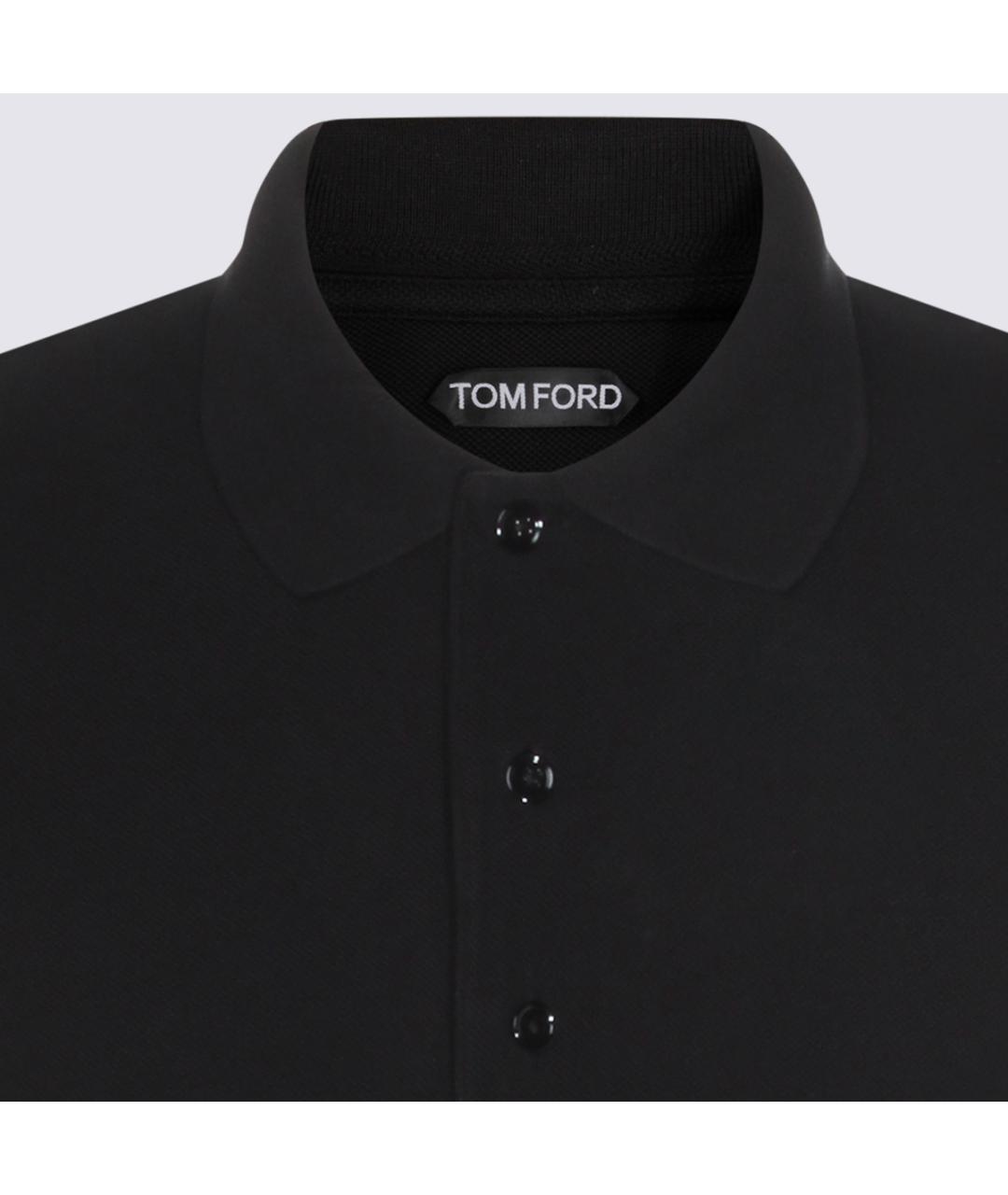TOM FORD Черное поло с коротким рукавом, фото 3