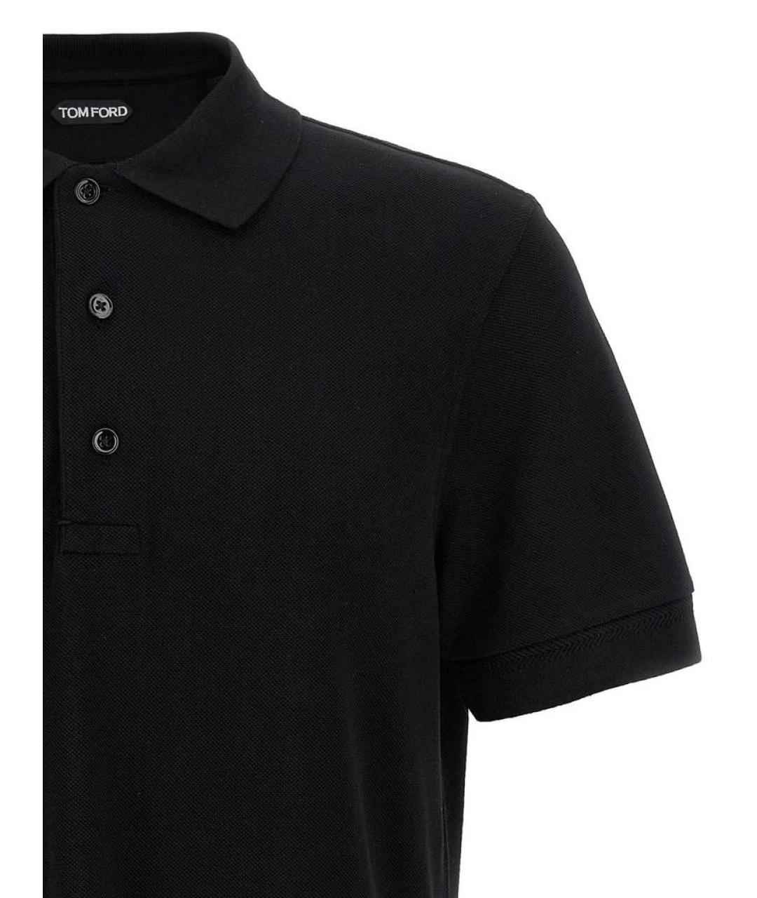 TOM FORD Черное поло с коротким рукавом, фото 5