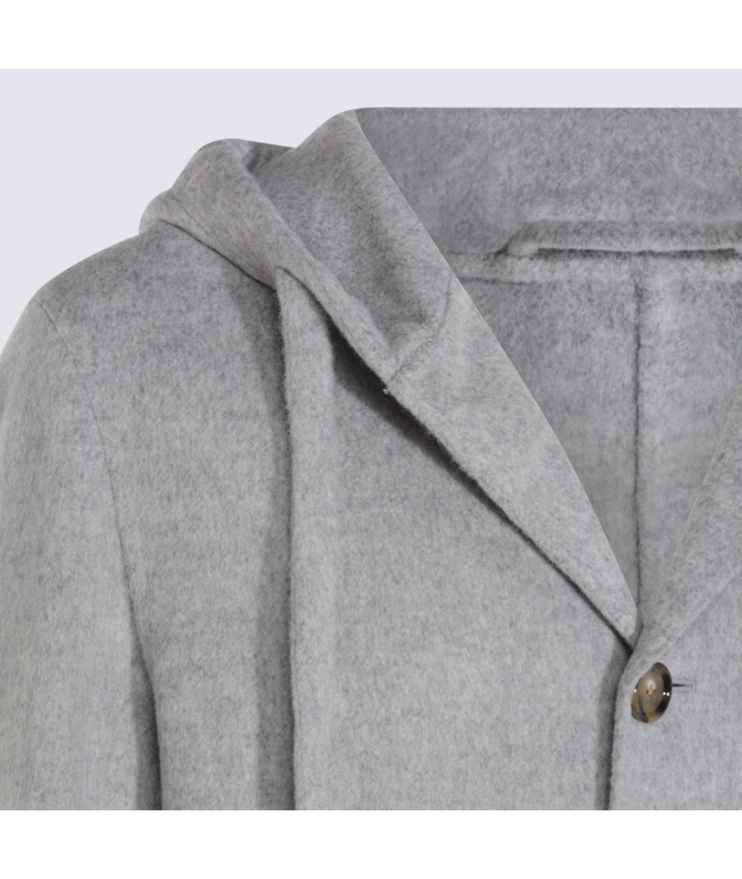 LARDINI Серое шерстяное пальто, фото 4