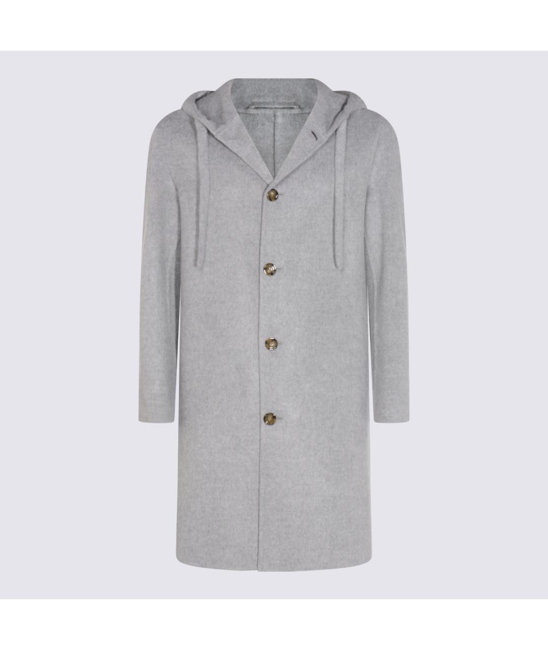 LARDINI Серое шерстяное пальто, фото 5