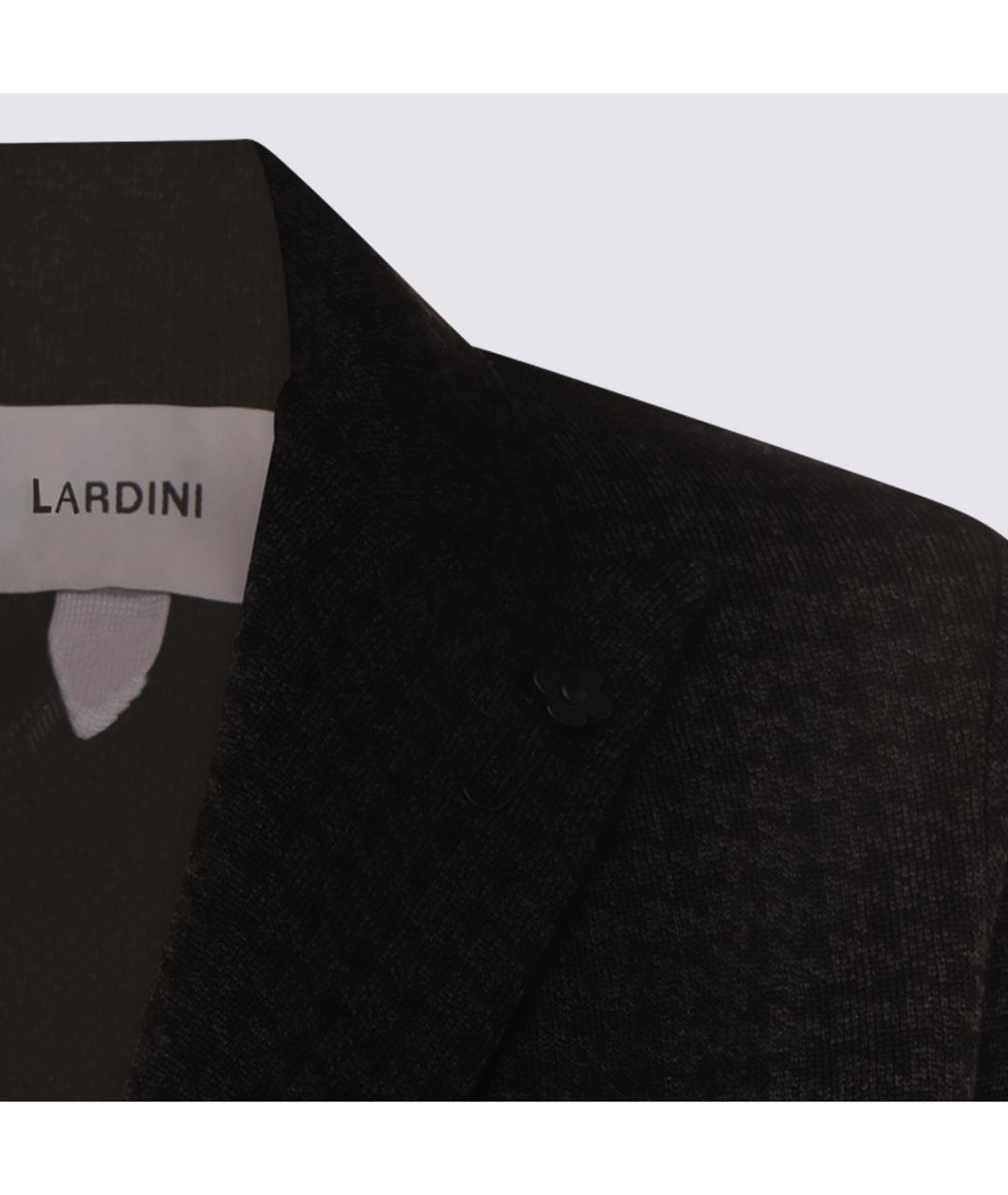 LARDINI Черный шерстяной пиджак, фото 3