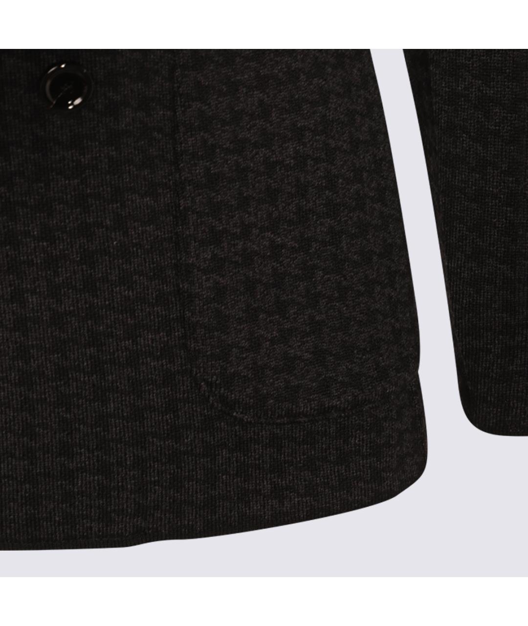 LARDINI Черный шерстяной пиджак, фото 4