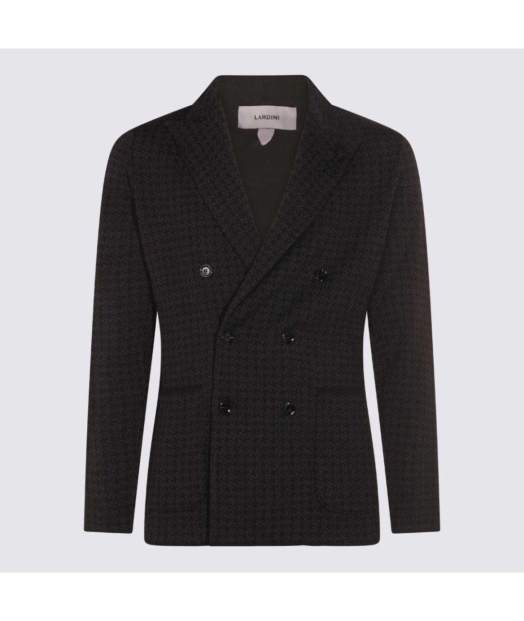 LARDINI Черный шерстяной пиджак, фото 5