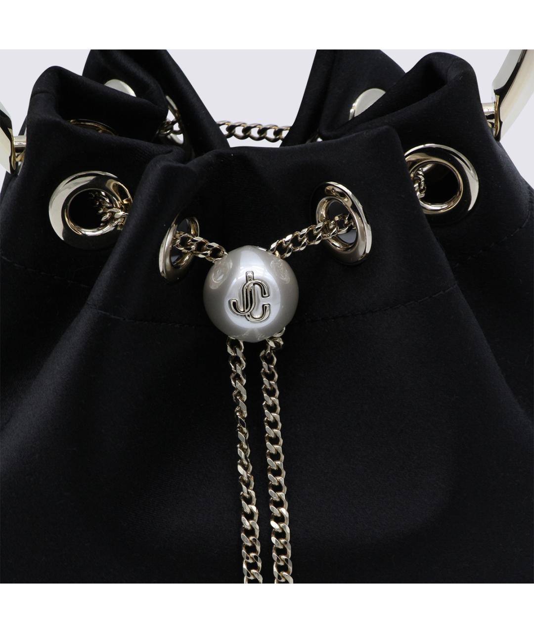 JIMMY CHOO Черная тканевая сумка с короткими ручками, фото 4