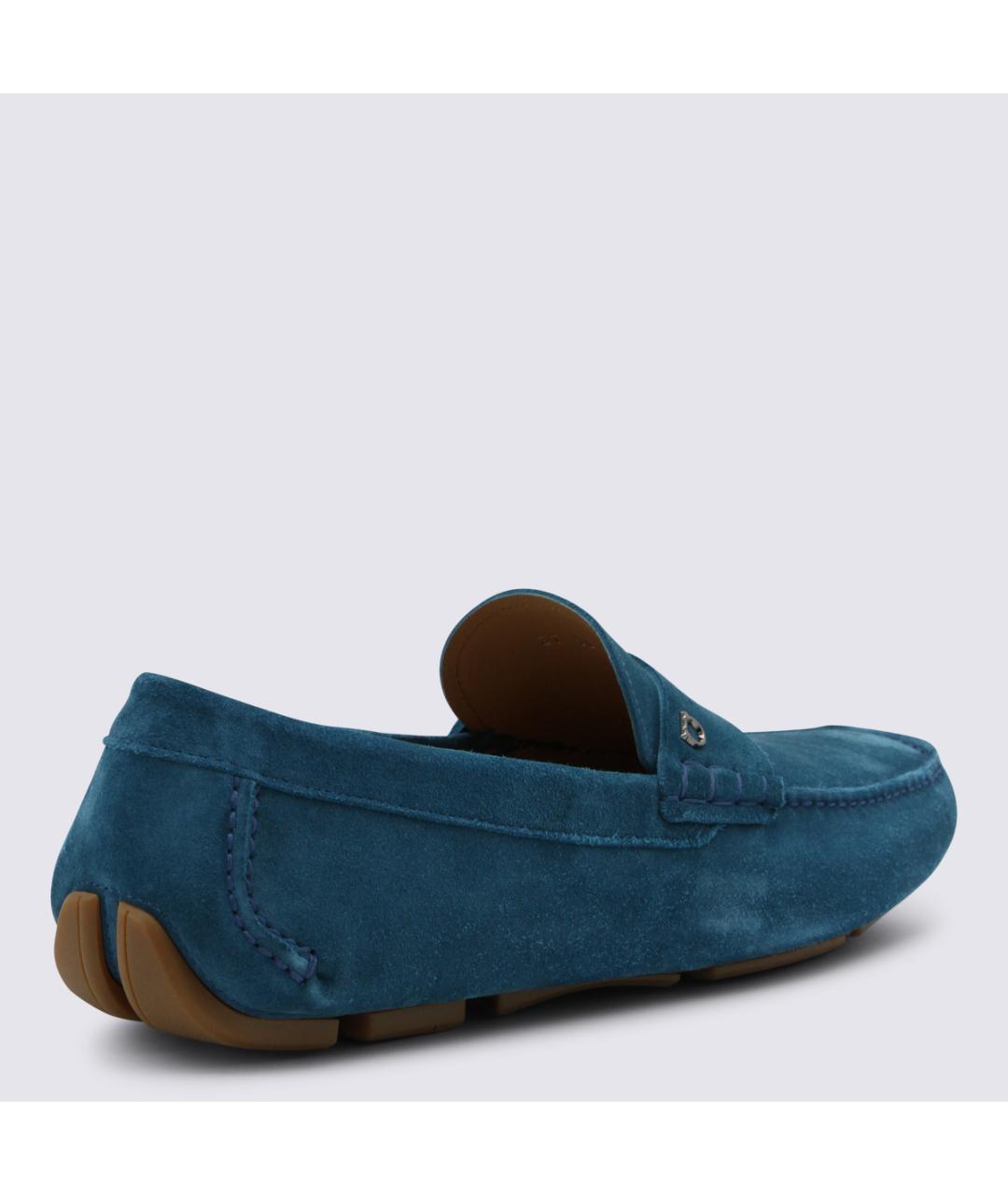 FERRAGAMO Синие замшевые мокасины, фото 3