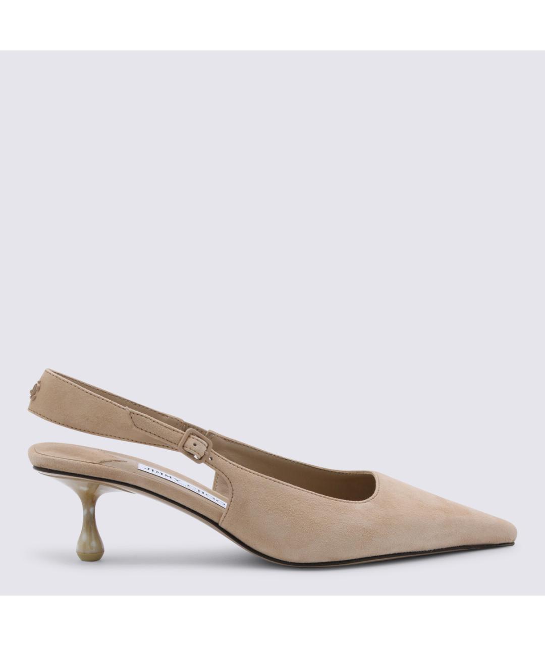 JIMMY CHOO Бежевые замшевые туфли, фото 5