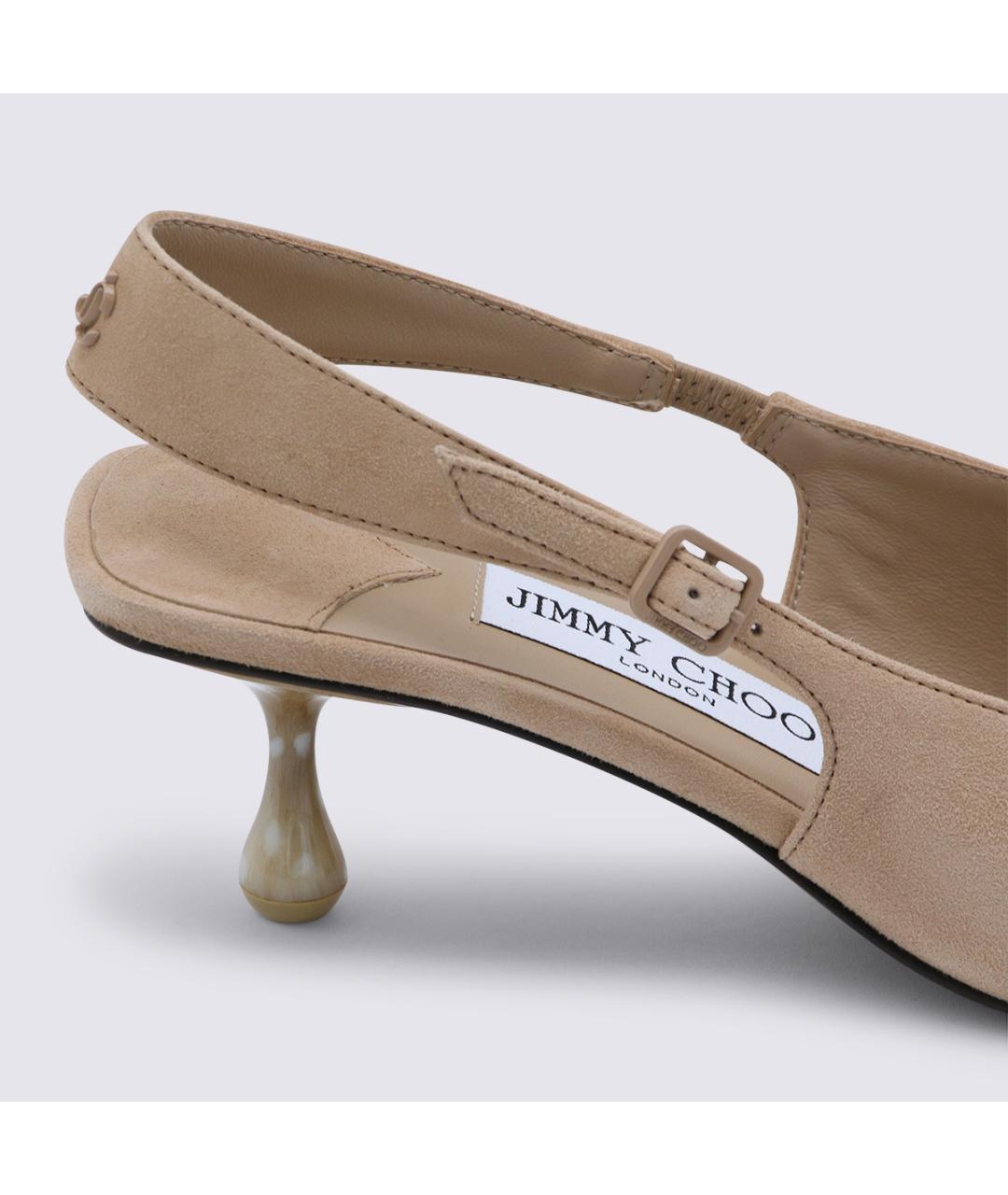 JIMMY CHOO Бежевые замшевые туфли, фото 4