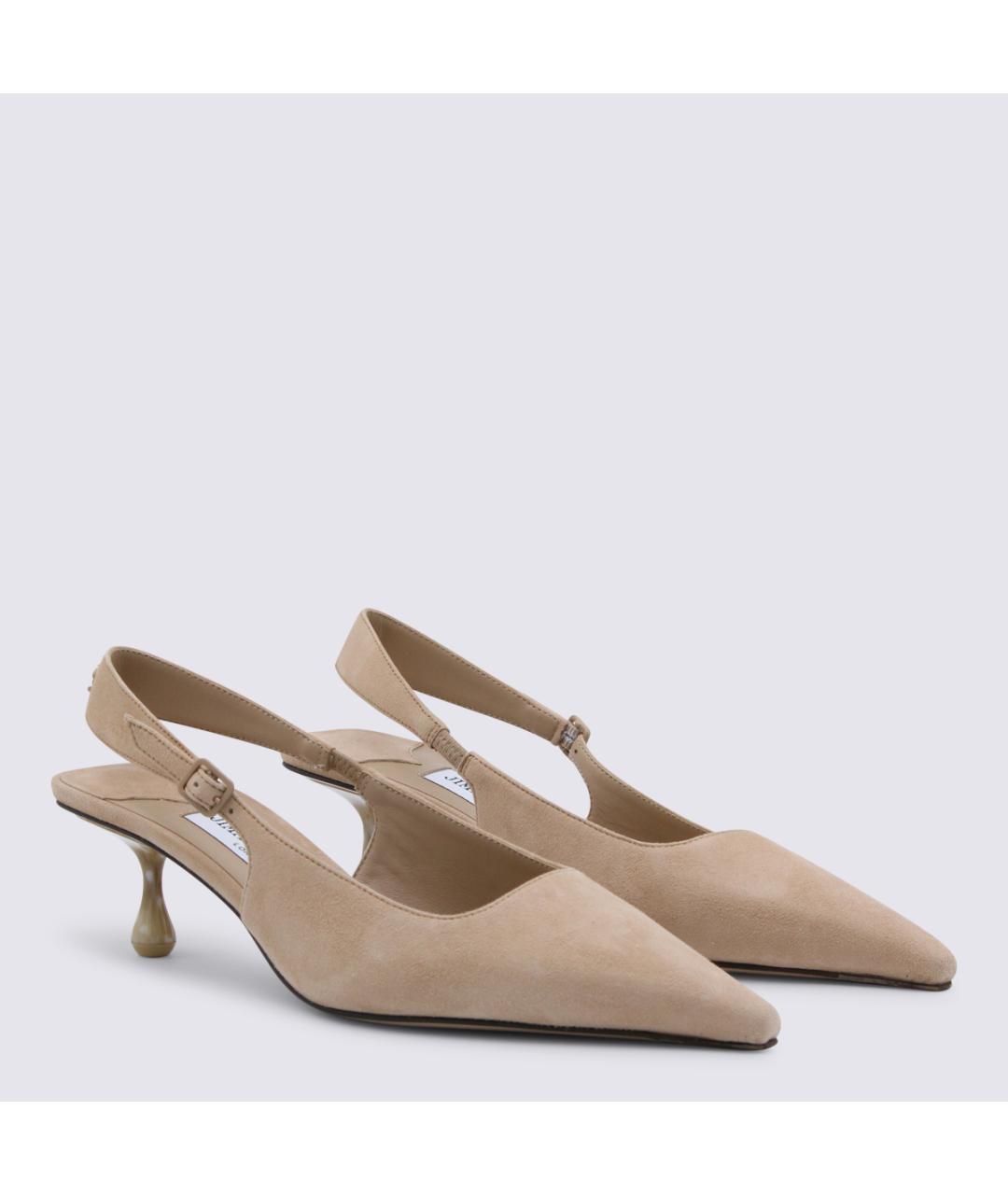 JIMMY CHOO Бежевые замшевые туфли, фото 2