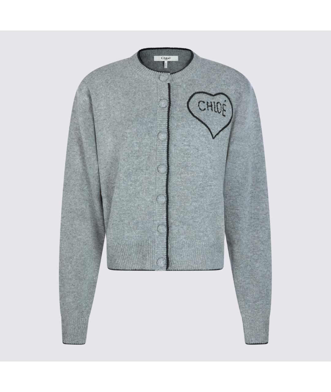 CHLOE Серый шерстяной кардиган, фото 5
