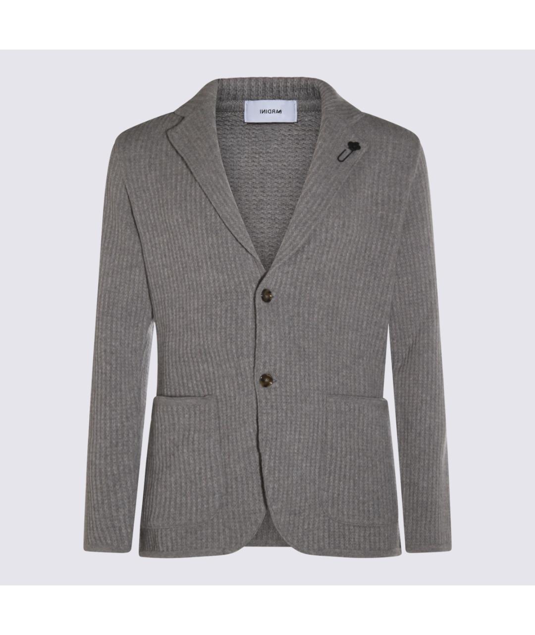 LARDINI Серый шерстяной кардиган, фото 5