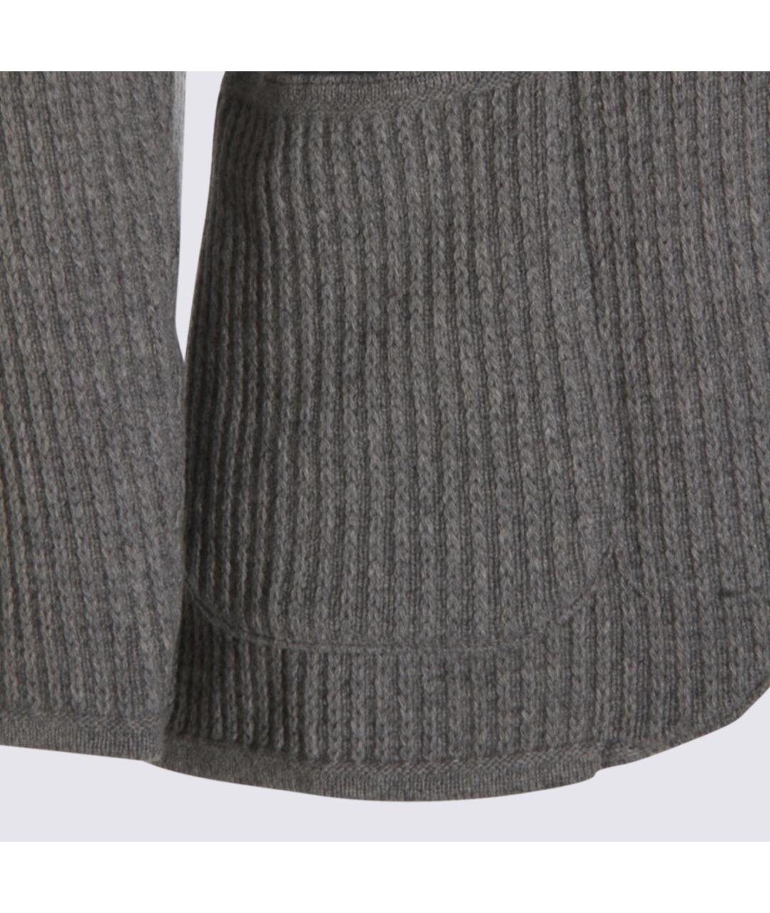 LARDINI Серый шерстяной кардиган, фото 4