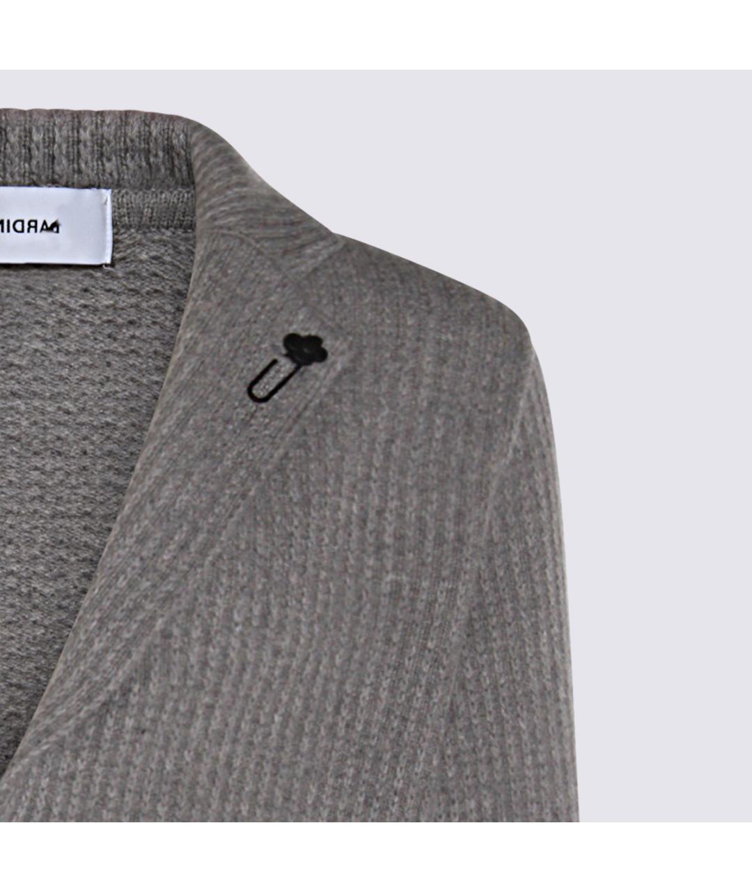 LARDINI Серый шерстяной кардиган, фото 3