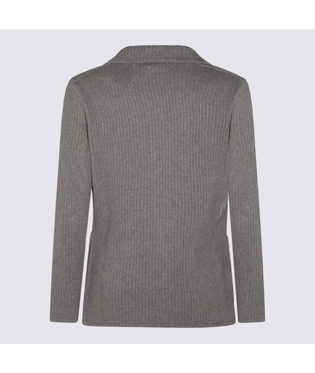 LARDINI Серый шерстяной кардиган, фото 2