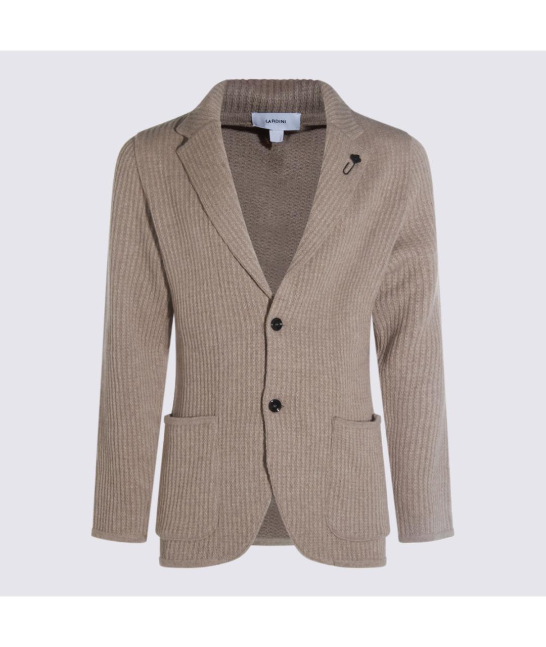 LARDINI Серый шерстяной кардиган, фото 5
