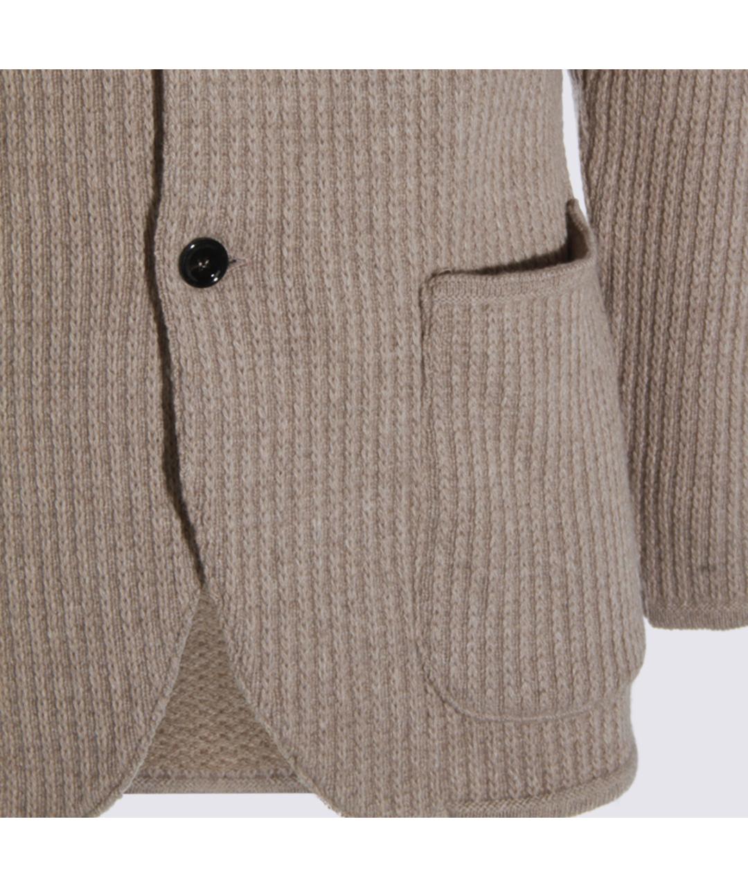 LARDINI Серый шерстяной кардиган, фото 4