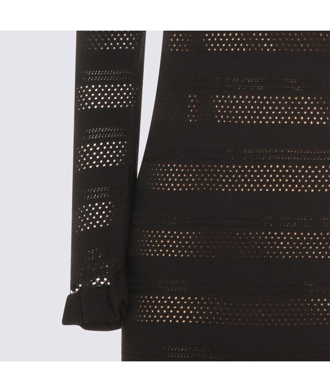 TWIN-SET Черное вискозное повседневное платье, фото 3