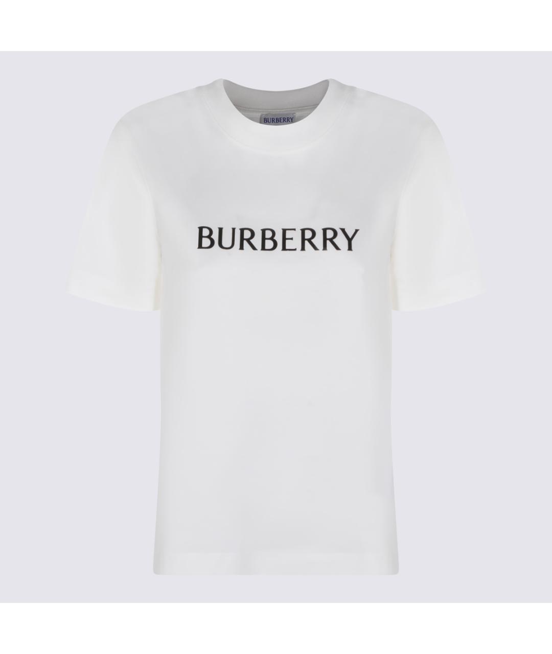BURBERRY Белая хлопковая футболка, фото 4