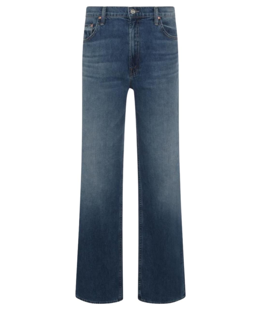 MOTHER Синие хлопковые прямые джинсы, фото 1