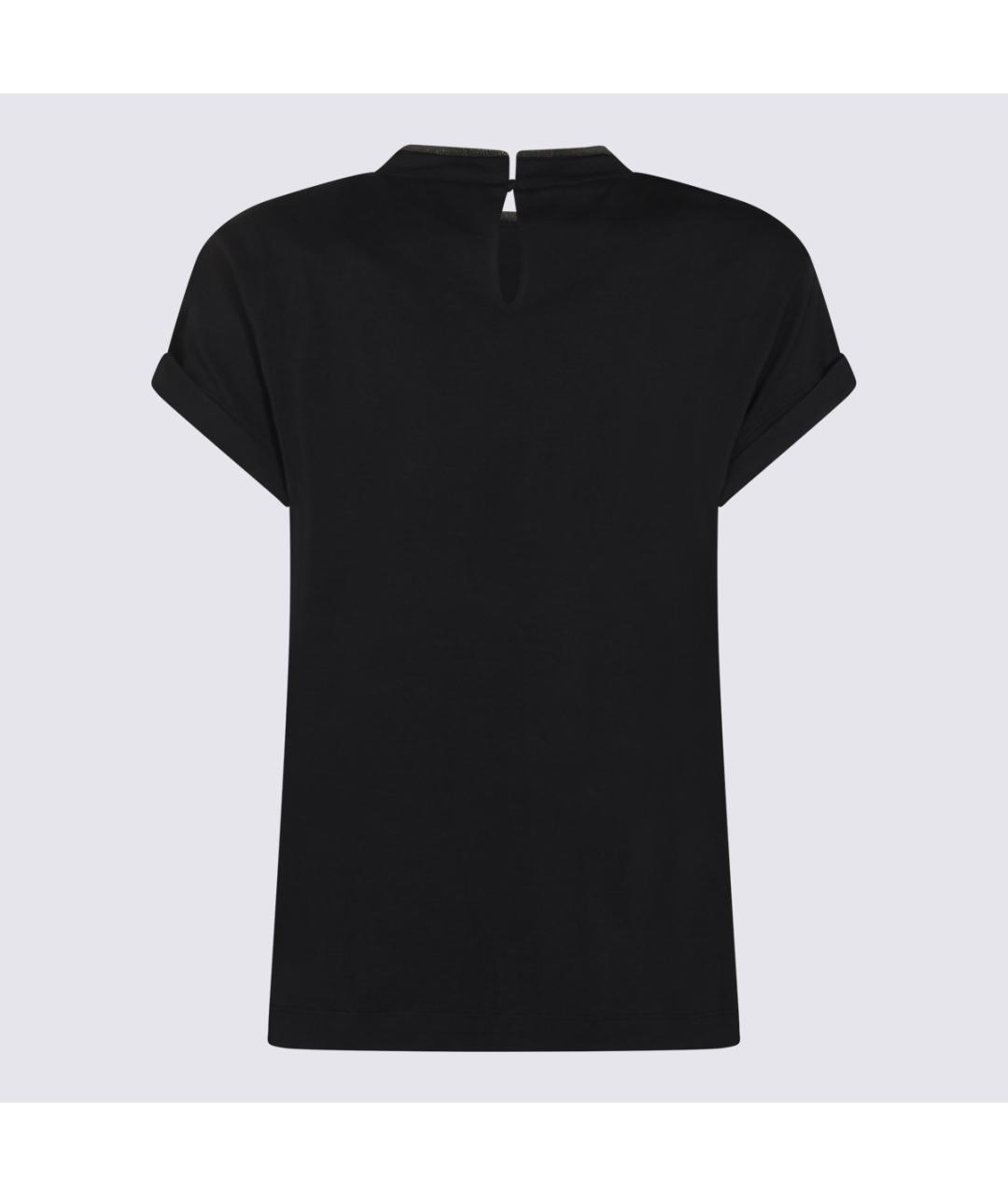BRUNELLO CUCINELLI Черная хлопковая футболка, фото 2