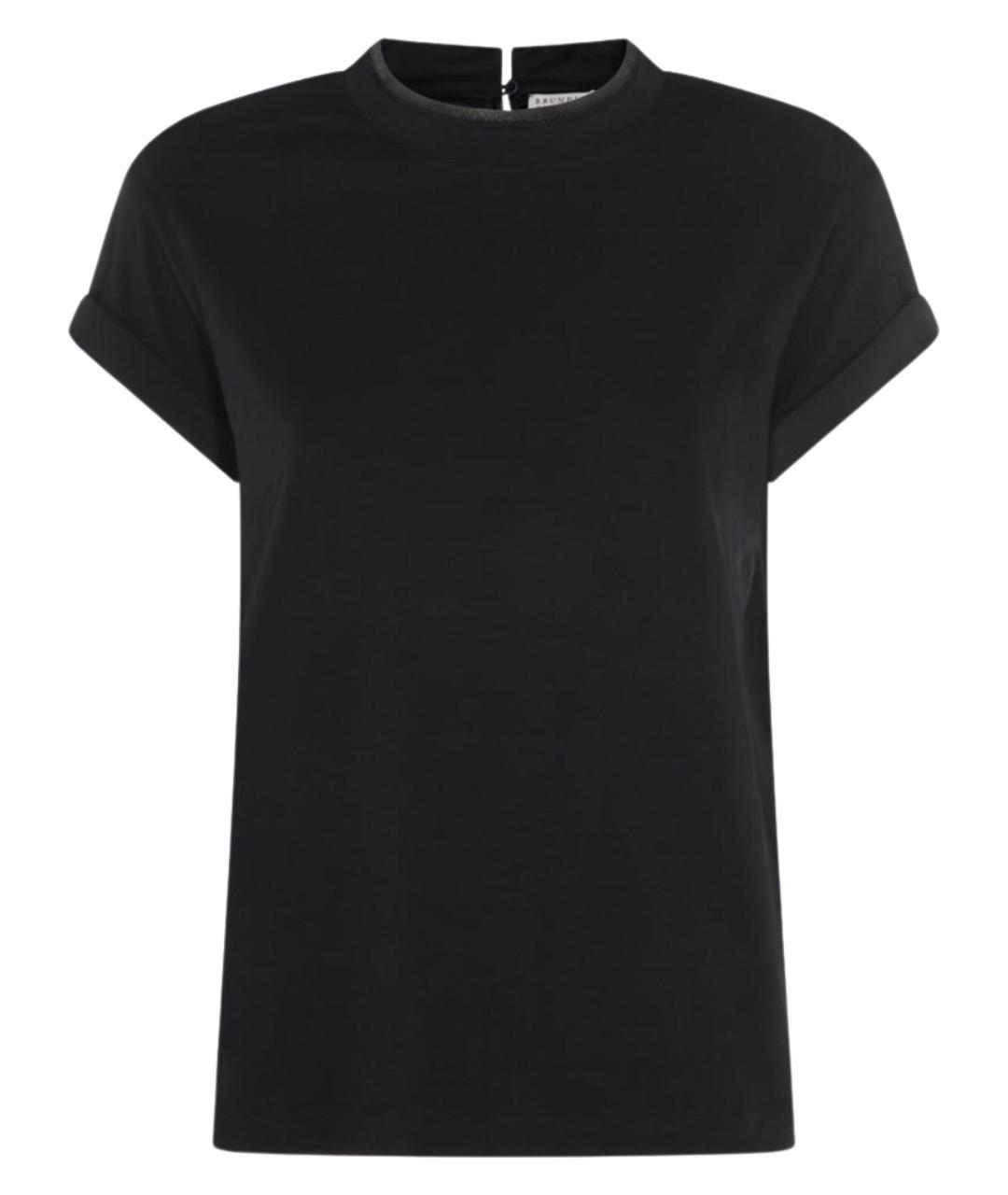 BRUNELLO CUCINELLI Черная хлопковая футболка, фото 1