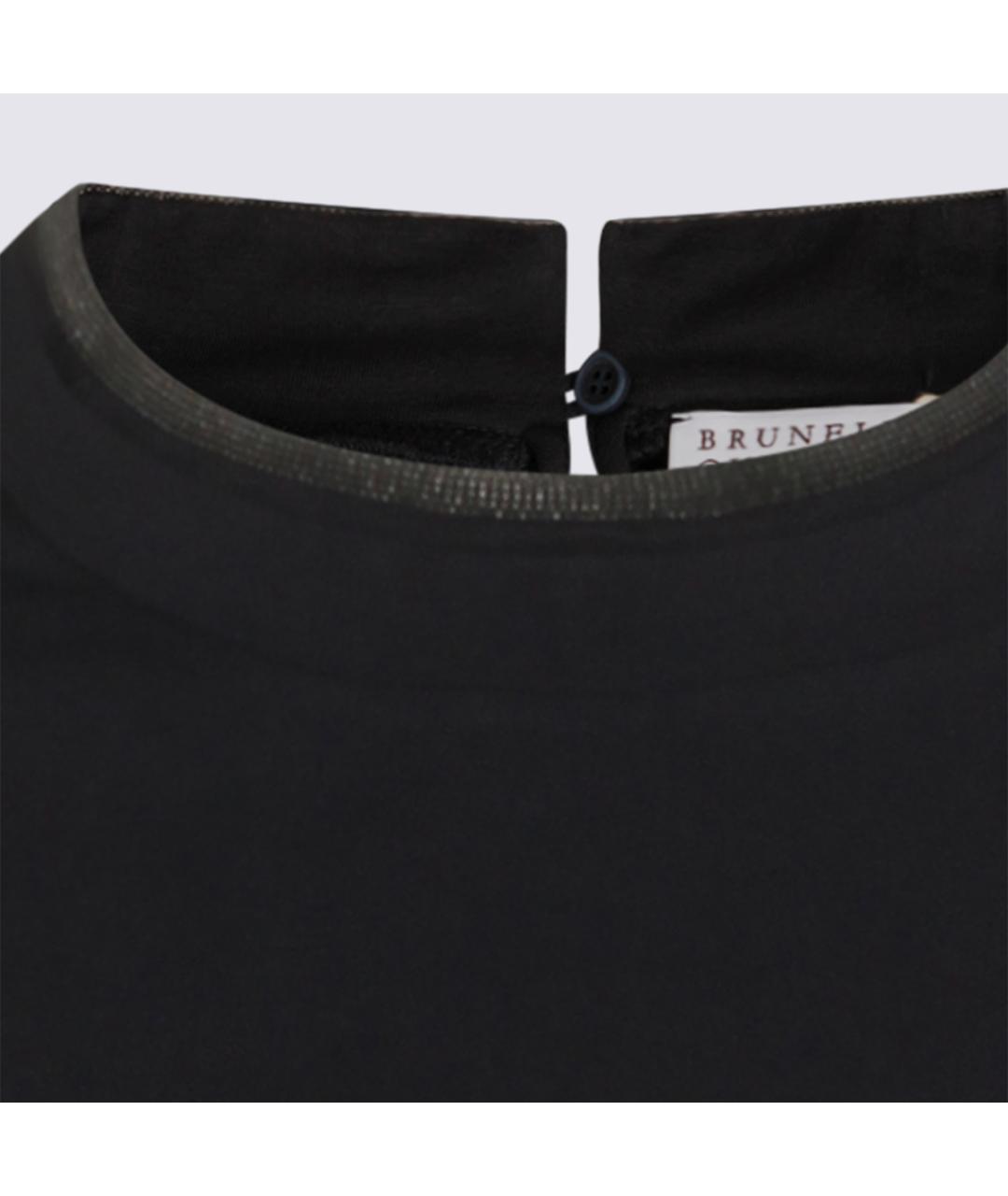BRUNELLO CUCINELLI Черная хлопковая футболка, фото 3