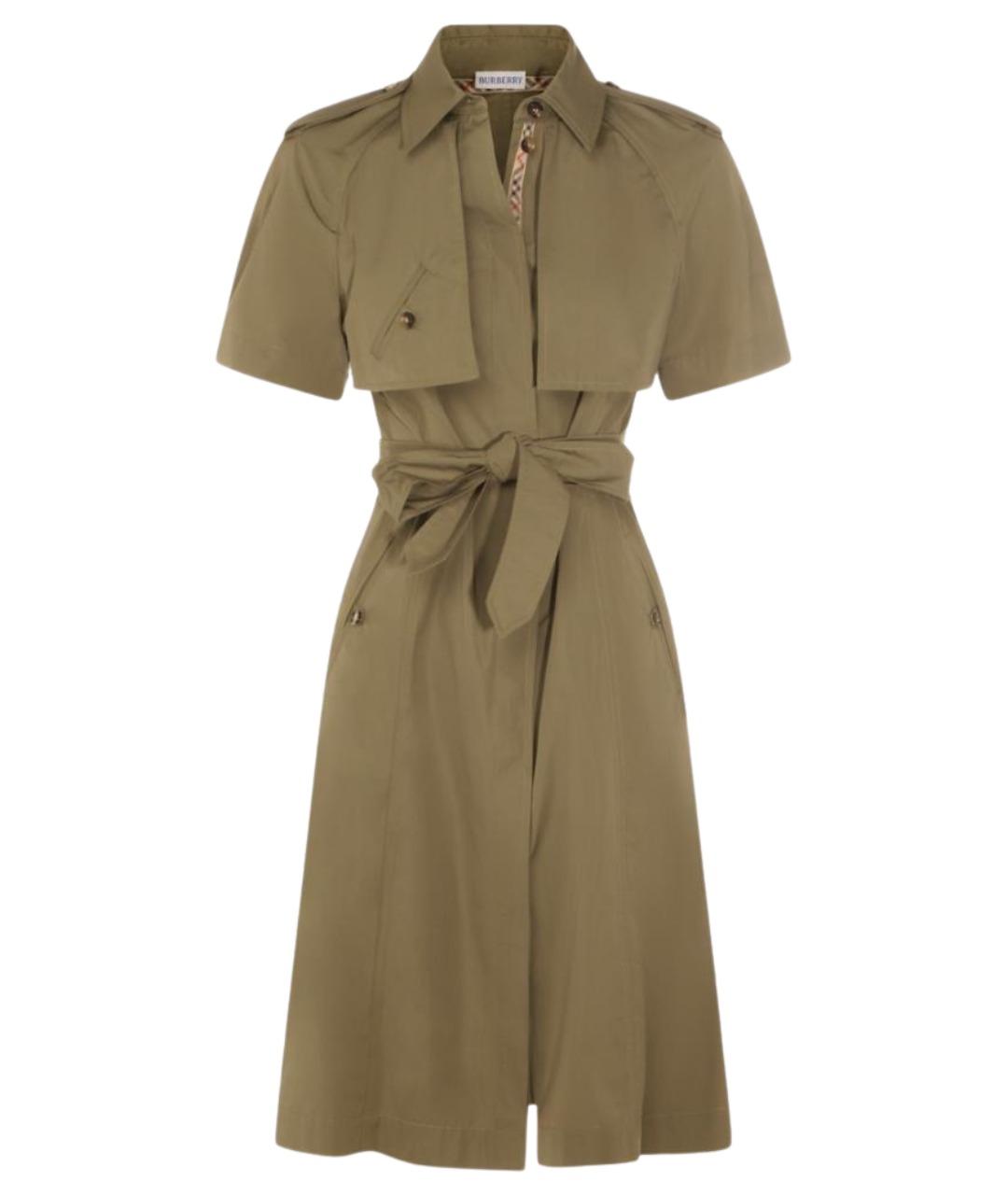 BURBERRY Бежевое хлопковое повседневное платье, фото 1