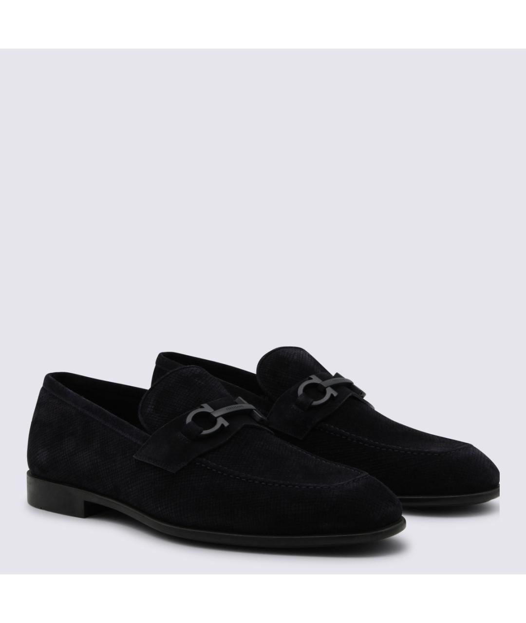 FERRAGAMO Темно-синие замшевые лоферы, фото 2