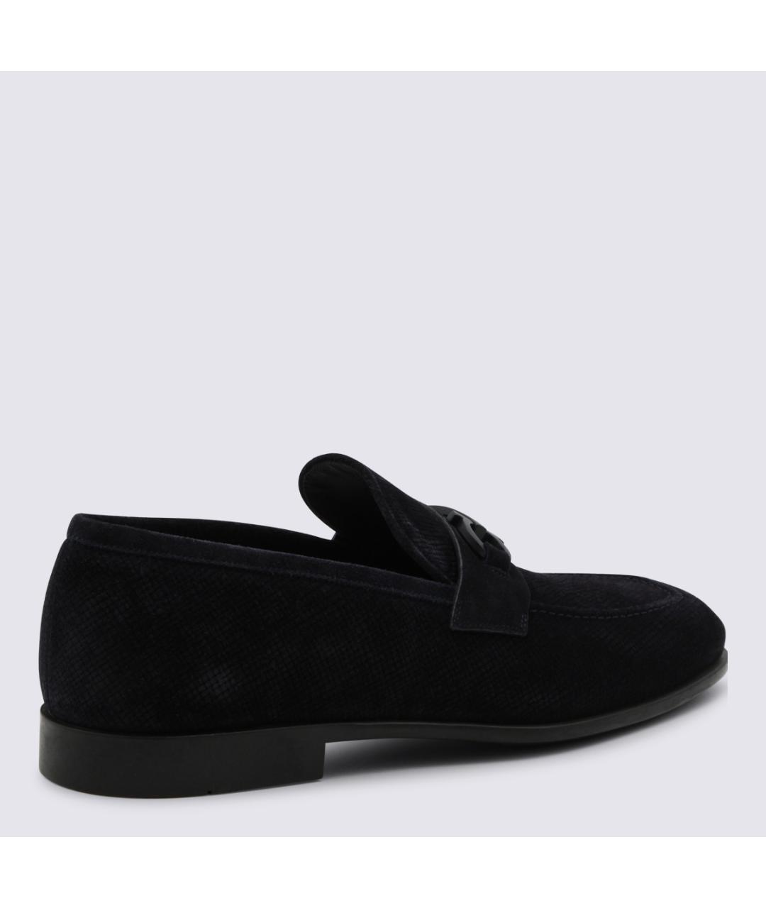 FERRAGAMO Темно-синие замшевые лоферы, фото 3