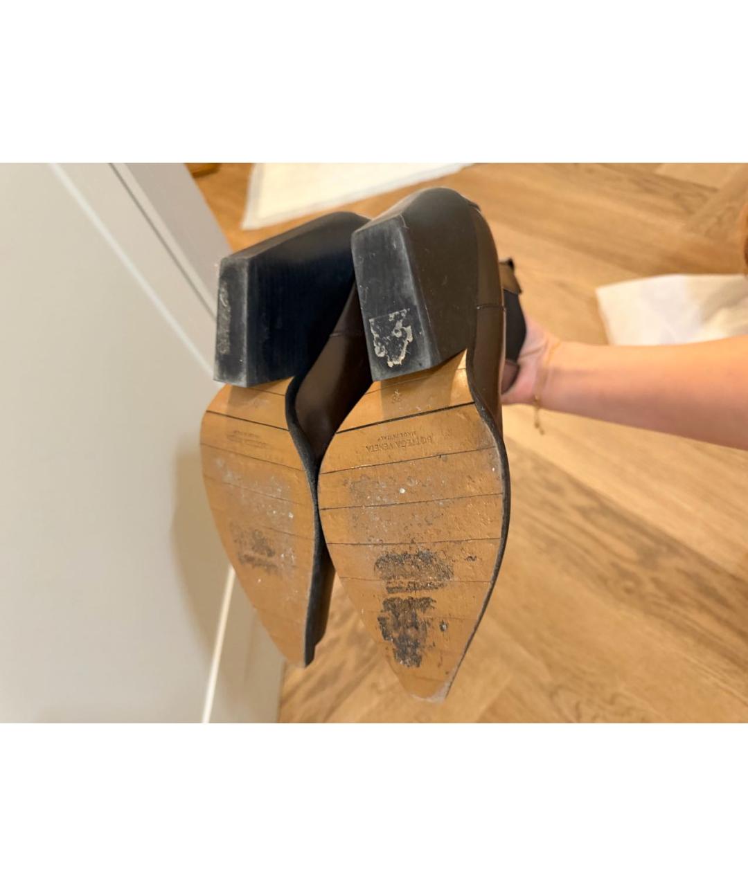 BOTTEGA VENETA Коричневые кожаные ботильоны, фото 8