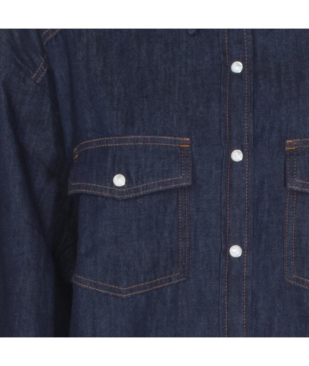 KHAITE Синяя хлопковая рубашка, фото 4