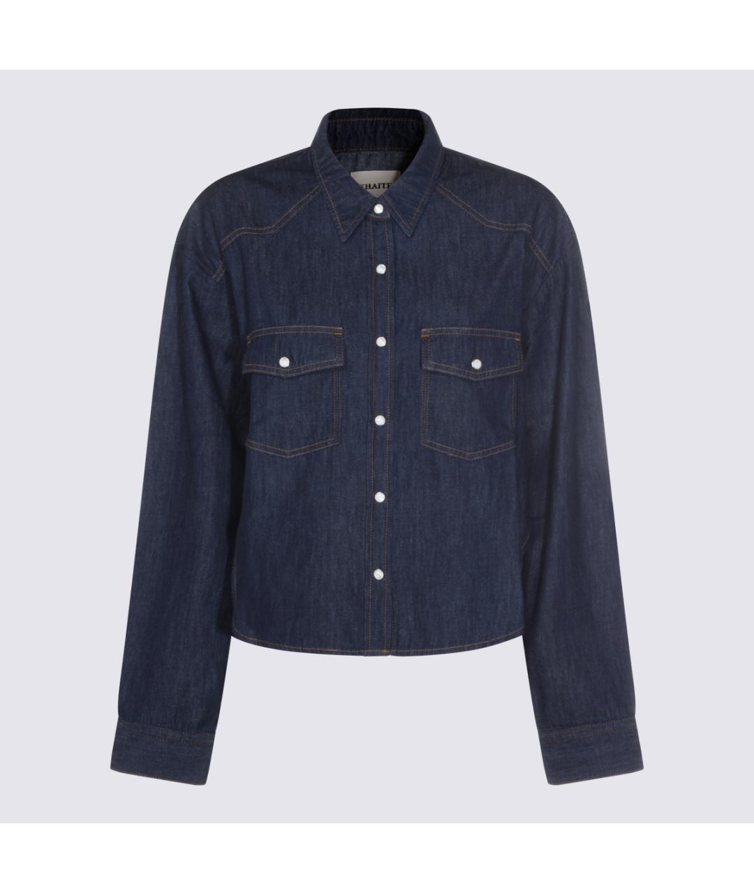 KHAITE Синяя хлопковая рубашка, фото 2