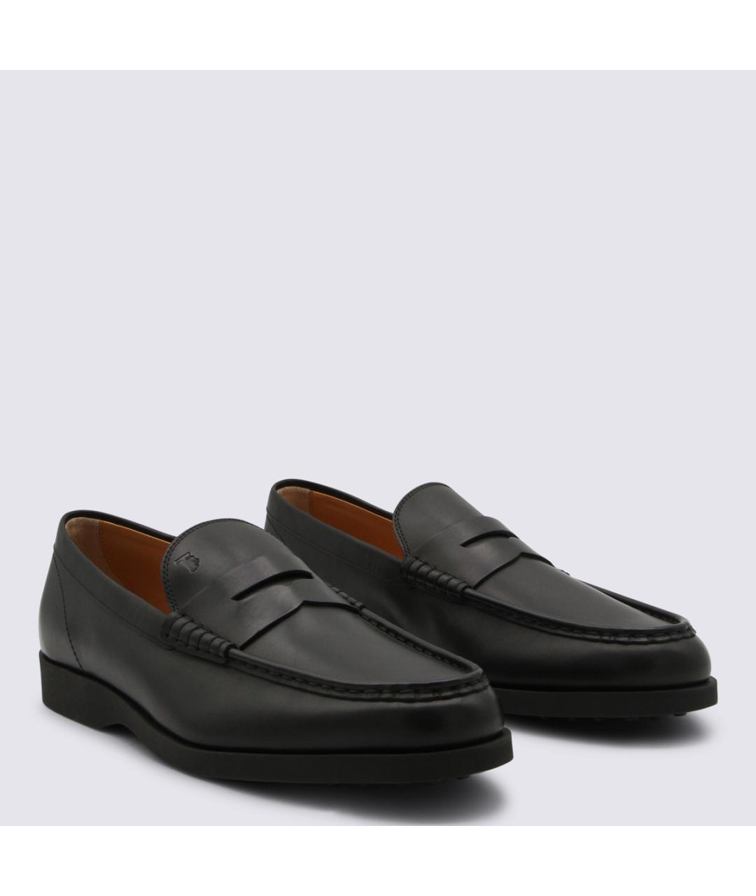 TOD'S Черные кожаные низкие ботинки, фото 2