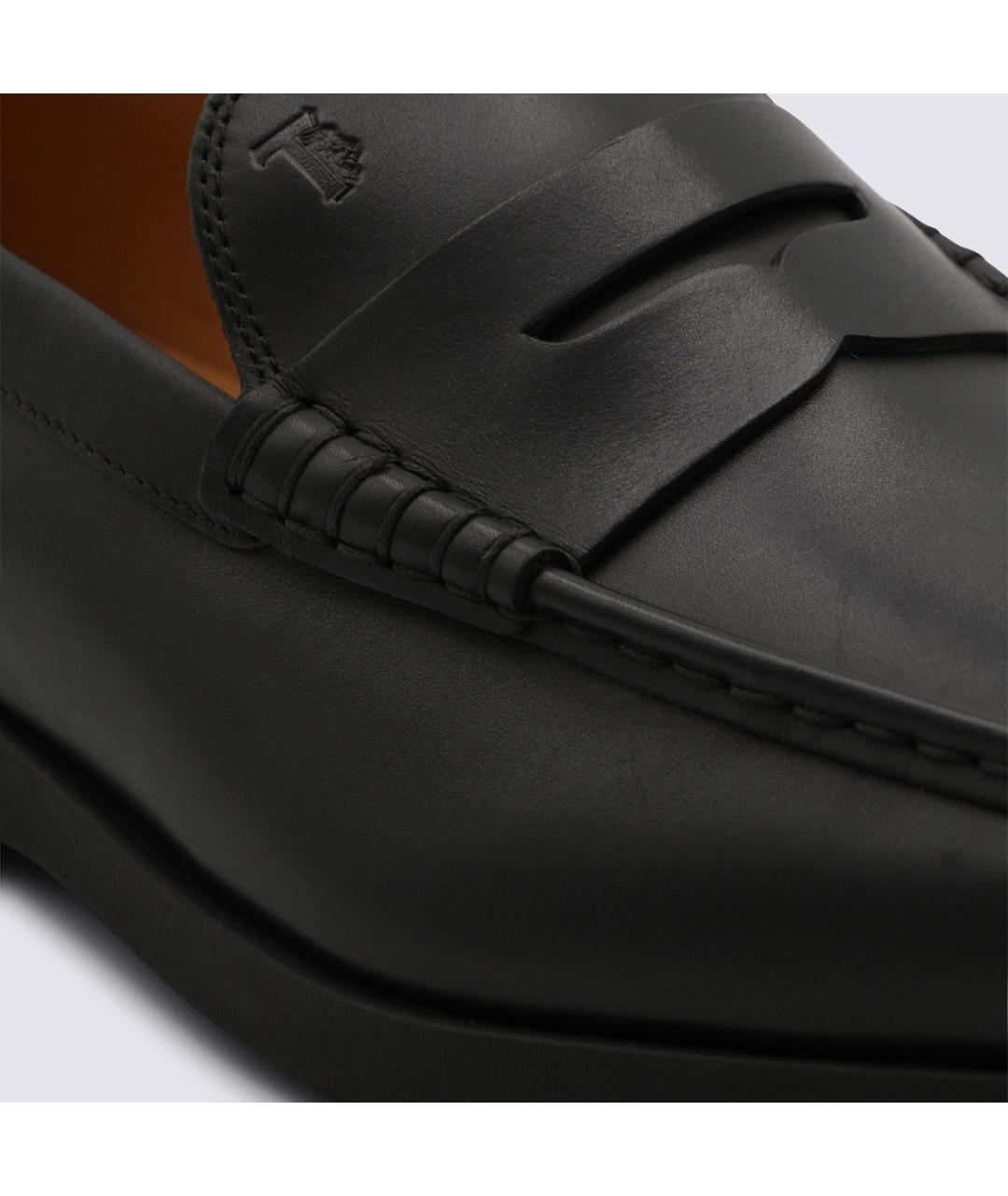 TOD'S Черные кожаные низкие ботинки, фото 4