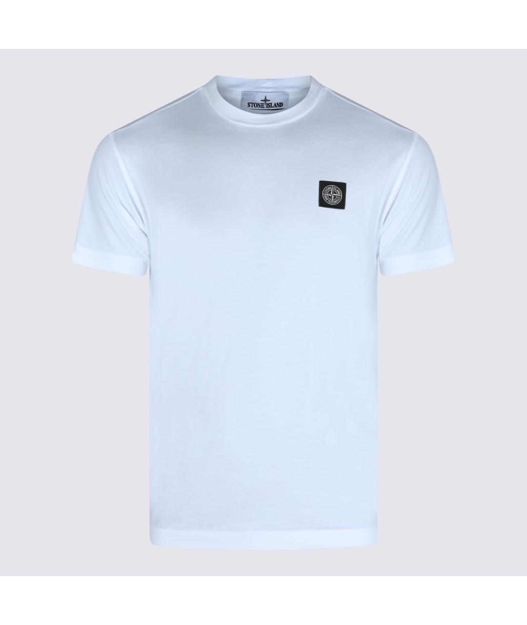 STONE ISLAND Белая хлопковая футболка, фото 5