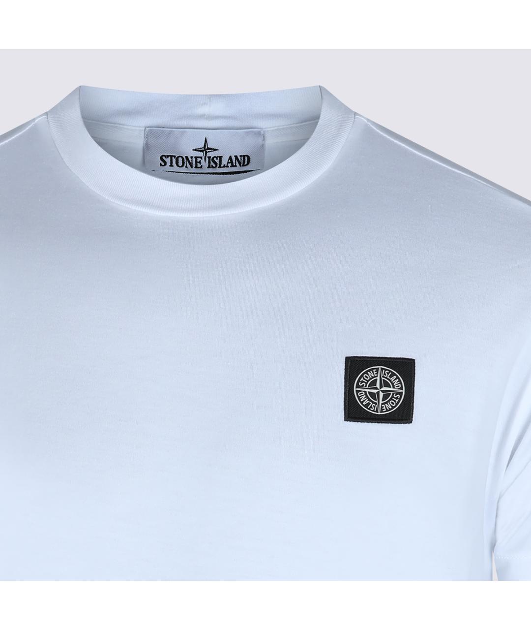 STONE ISLAND Белая хлопковая футболка, фото 3