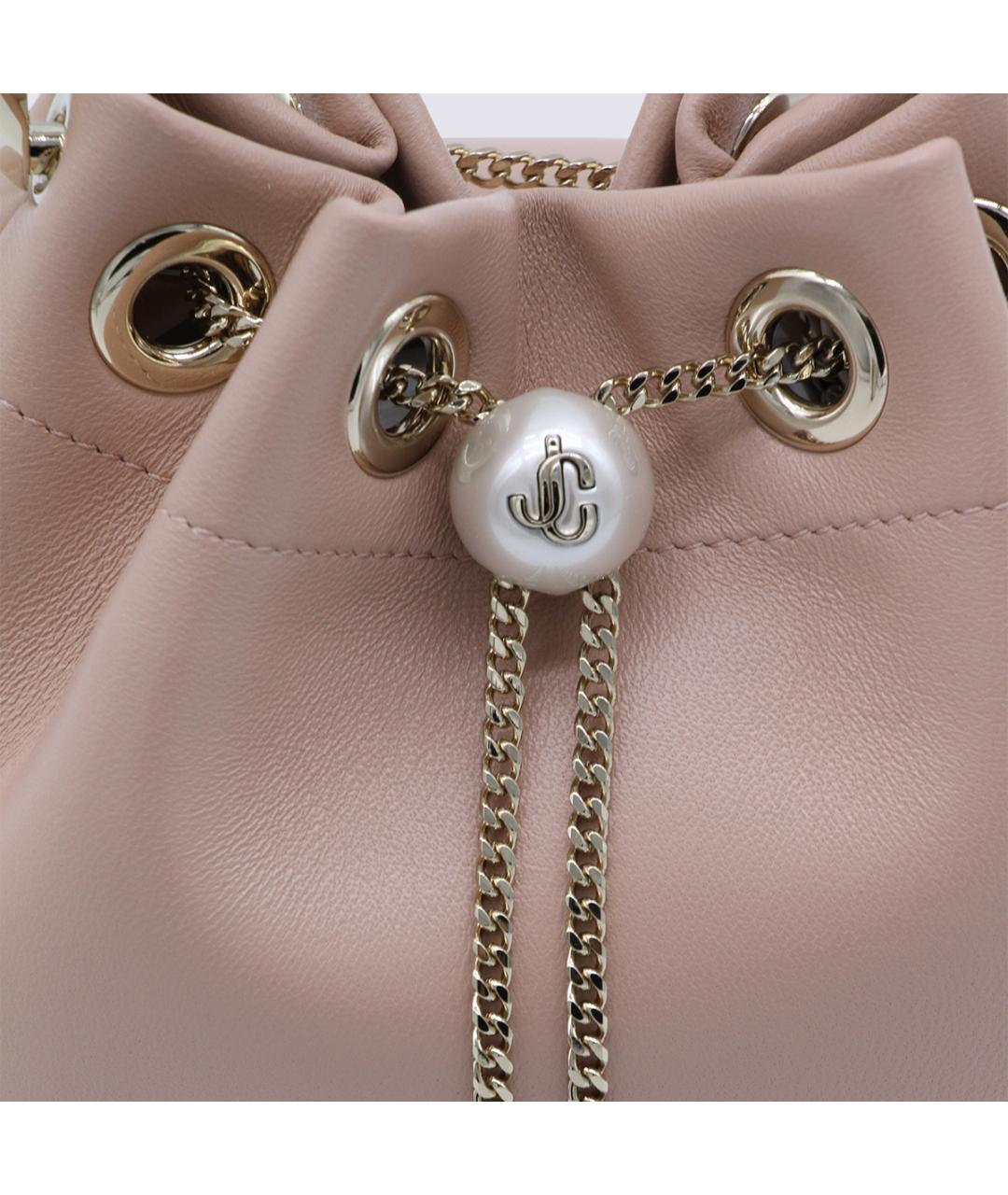 JIMMY CHOO Бежевая кожаная сумка с короткими ручками, фото 4
