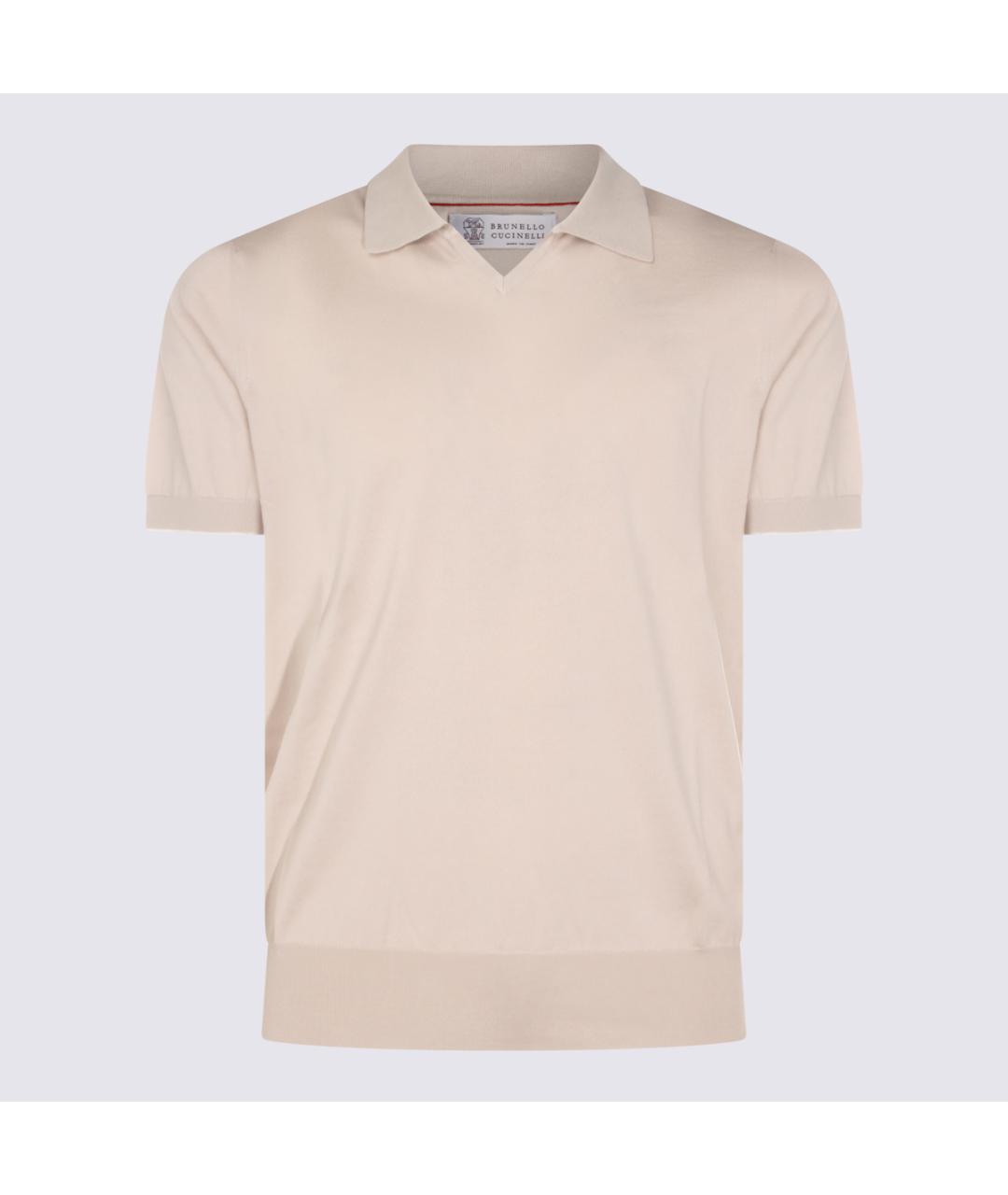BRUNELLO CUCINELLI Бежевая хлопковая футболка, фото 4