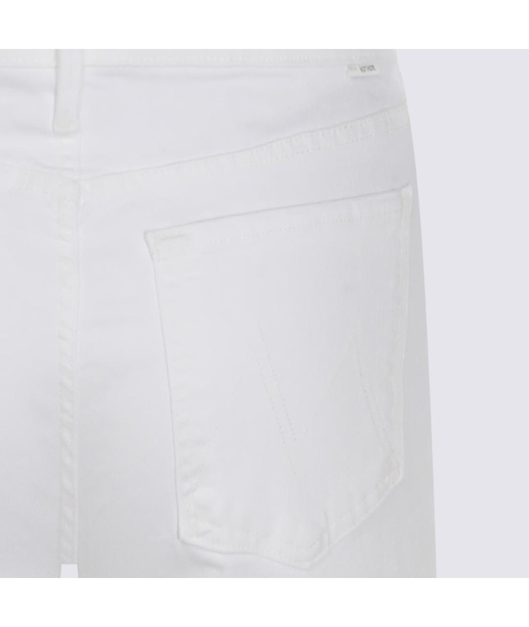 MOTHER Белые хлопковые прямые джинсы, фото 4