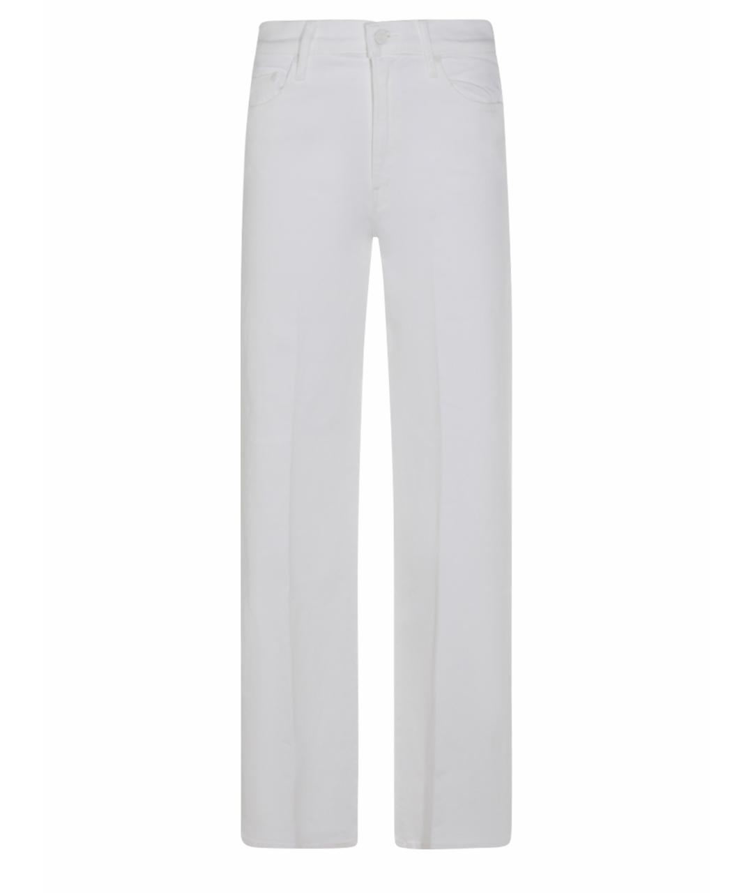 MOTHER Белые хлопковые прямые джинсы, фото 1
