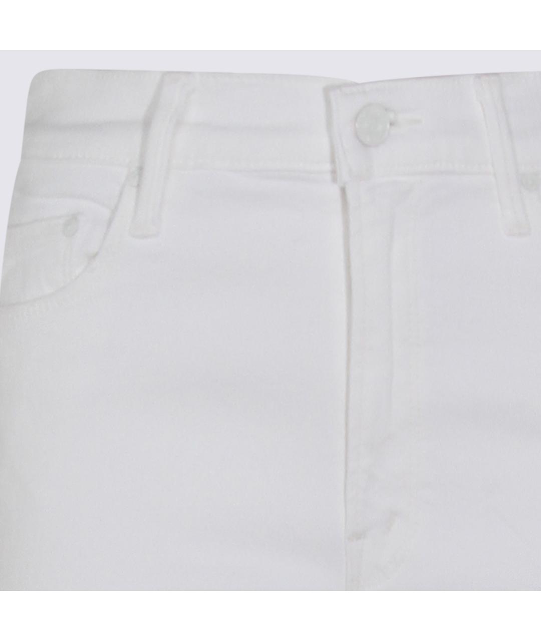 MOTHER Белые хлопковые прямые джинсы, фото 3