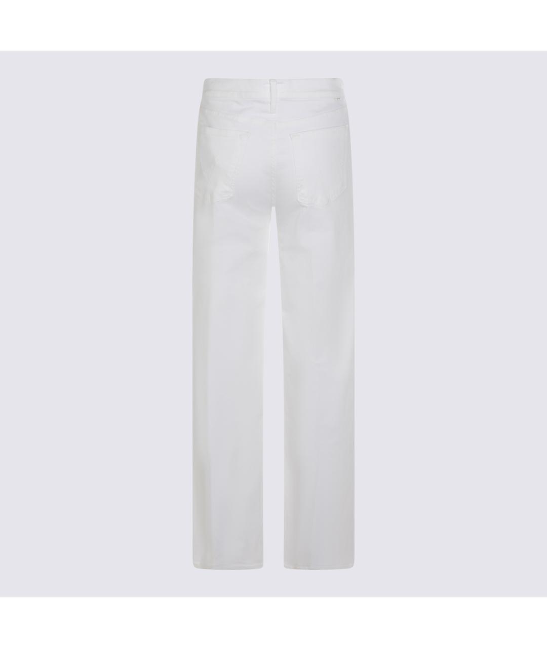 MOTHER Белые хлопковые прямые джинсы, фото 2