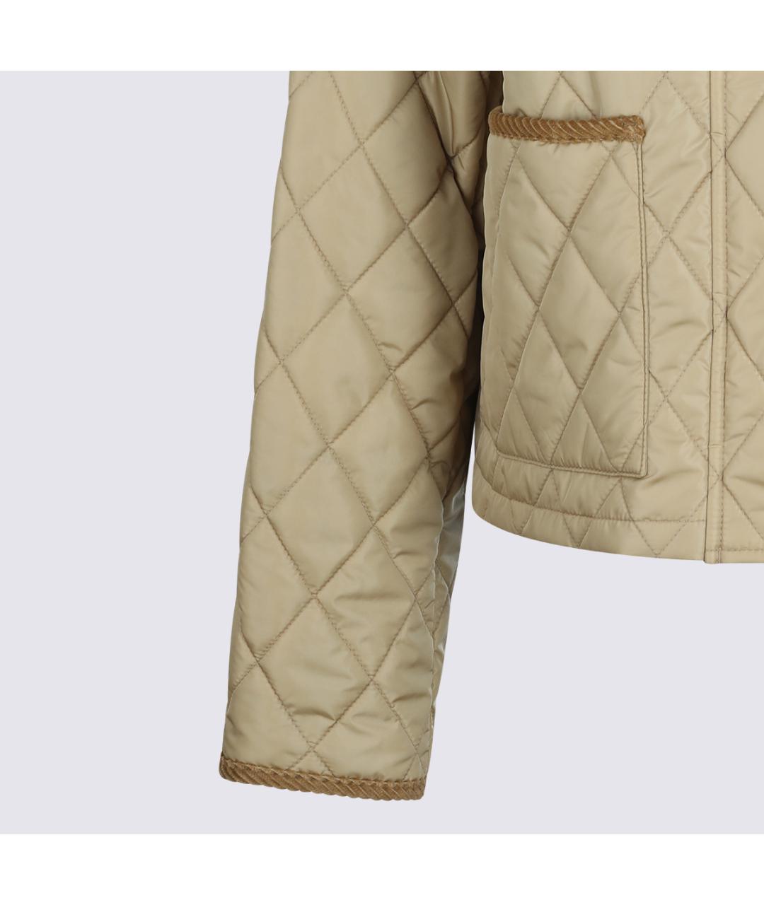 BURBERRY Бежевое полиамидовое пальто, фото 4