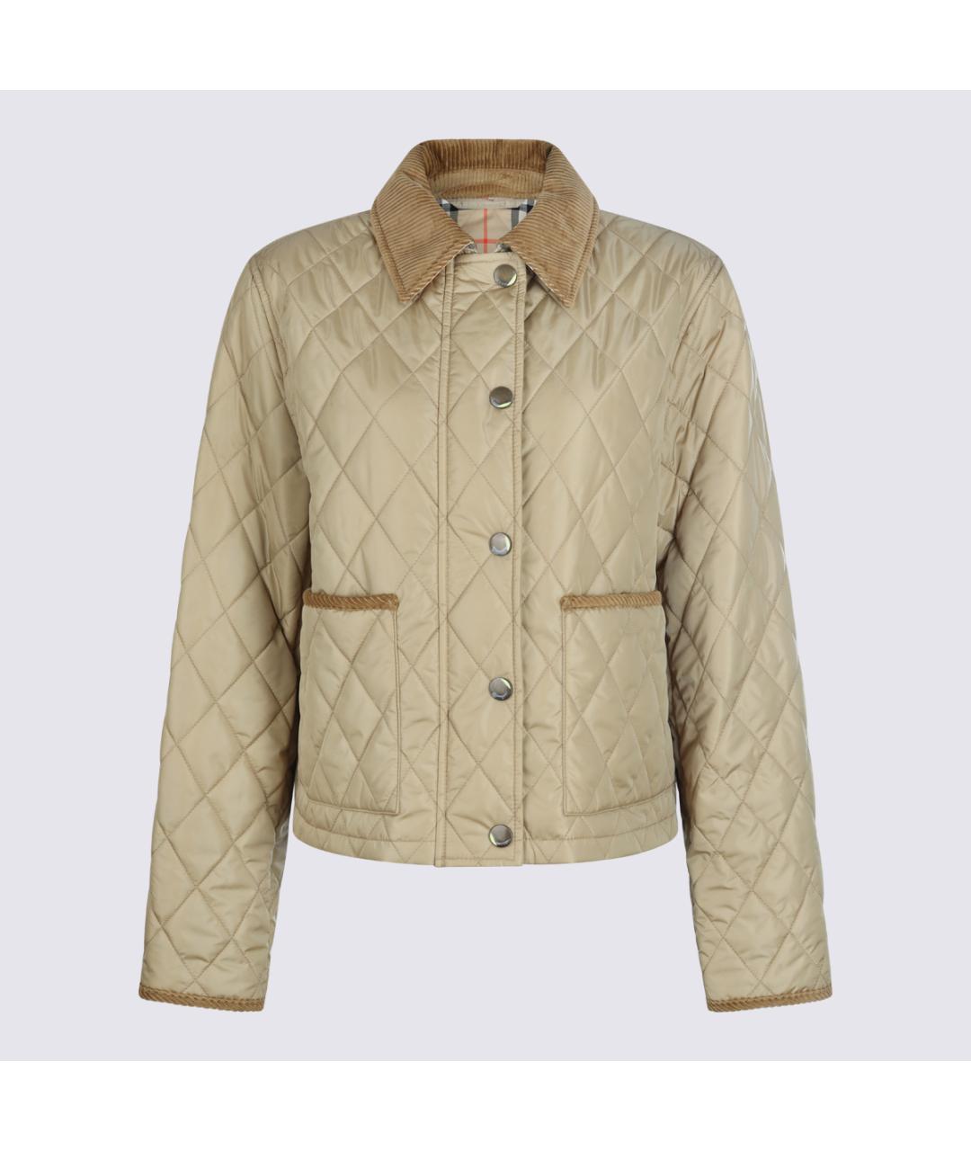 BURBERRY Бежевое полиамидовое пальто, фото 5