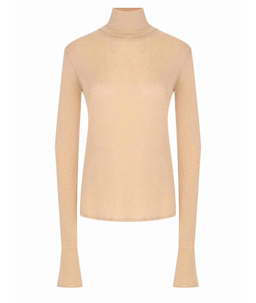 ELISABETTA FRANCHI Бежевая вискозная водолазка, фото 1