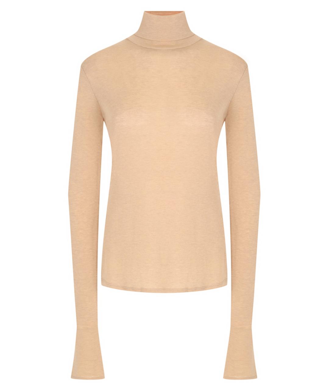 ELISABETTA FRANCHI Бежевая вискозная водолазка, фото 7