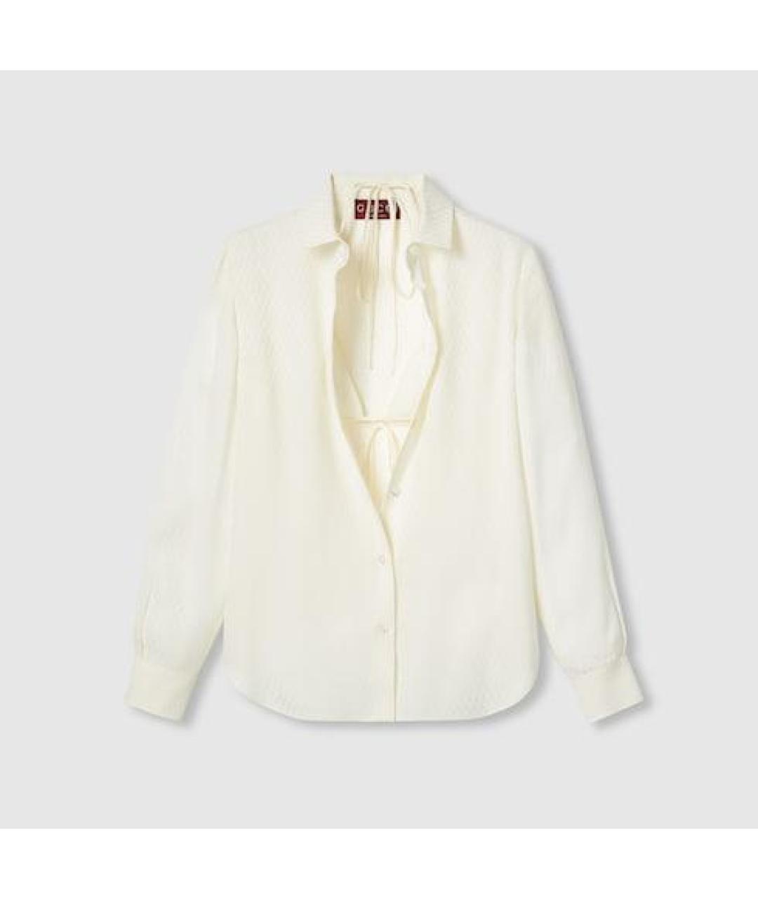 GUCCI Бежевая шелковая рубашка, фото 2