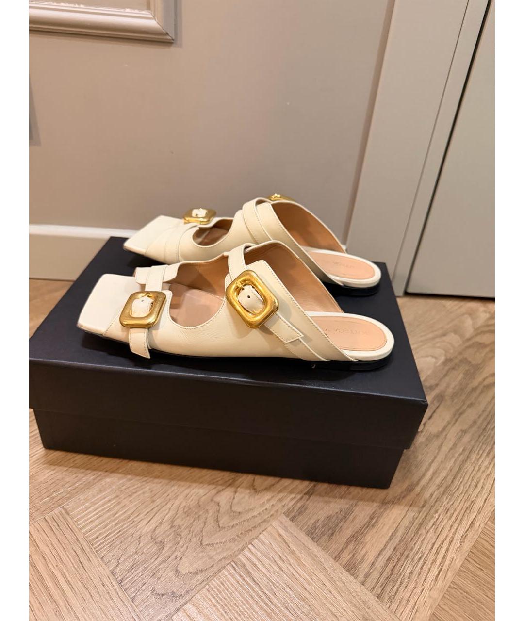 BOTTEGA VENETA Бежевые кожаные сандалии, фото 8