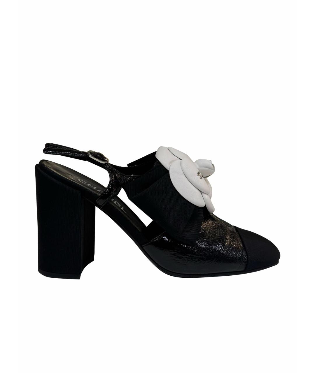 CHANEL Черные текстильные туфли, фото 1