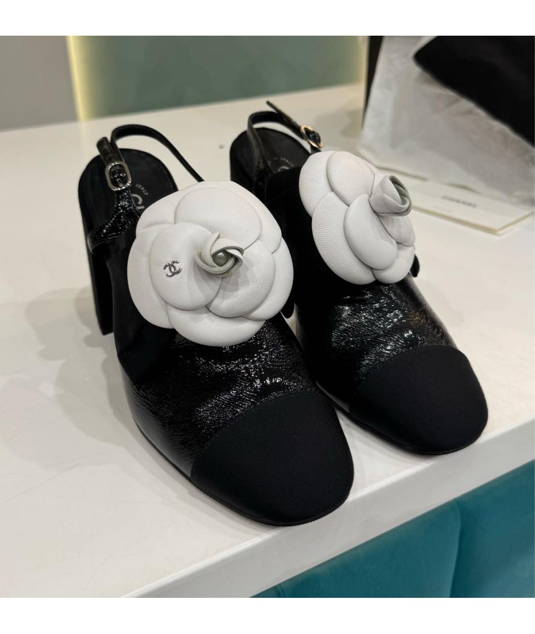 CHANEL Черные текстильные туфли, фото 2