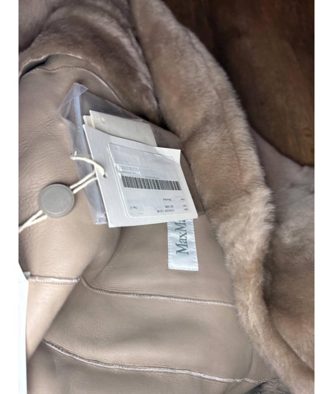 MAX MARA Бежевая шерстяная шуба, фото 4